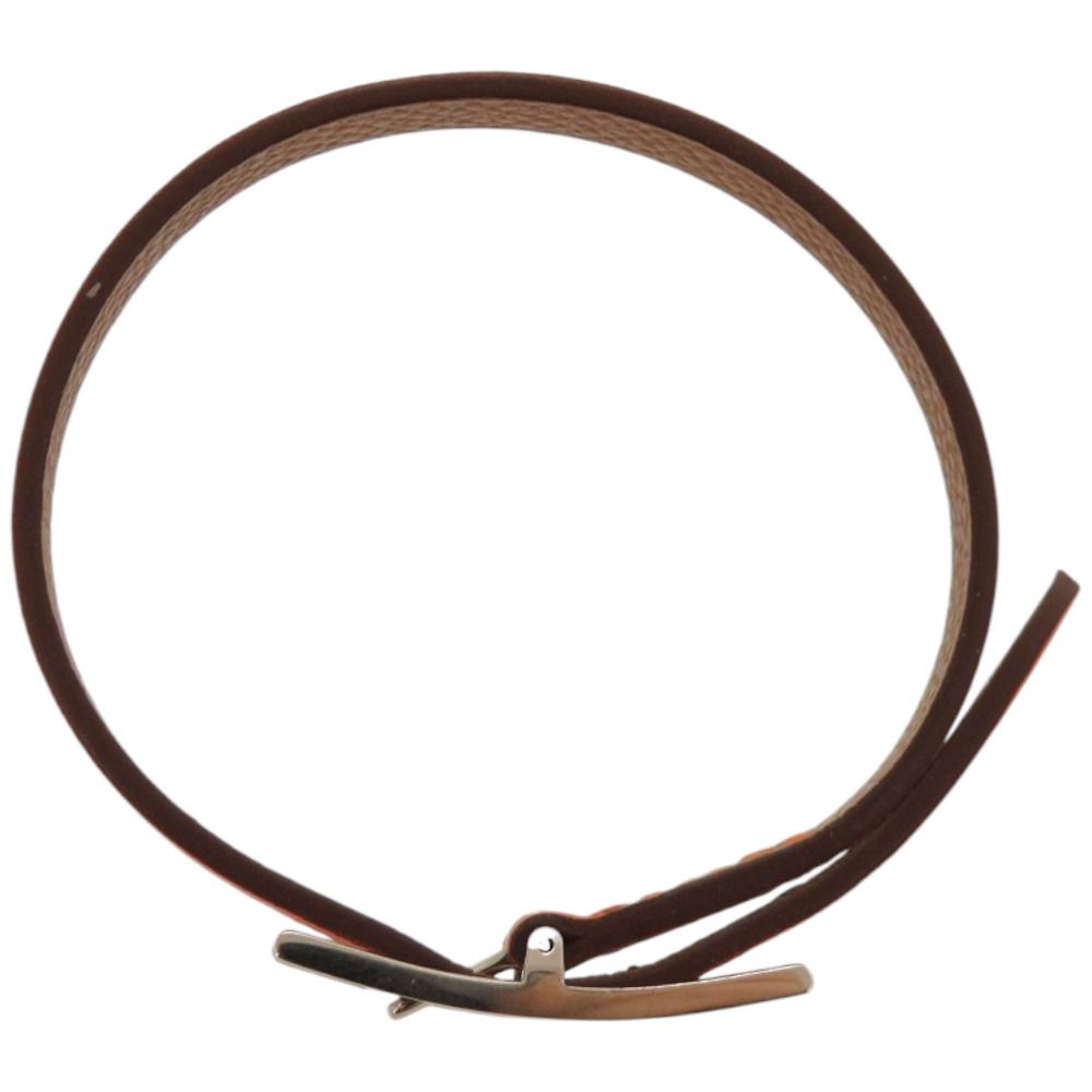 Hermes Behapi Double Tour Swift Metal Orange Bracelet — view 3