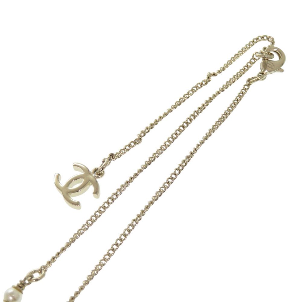 Chanel Deer Motif Rhinestone Gold Necklace — view 8
