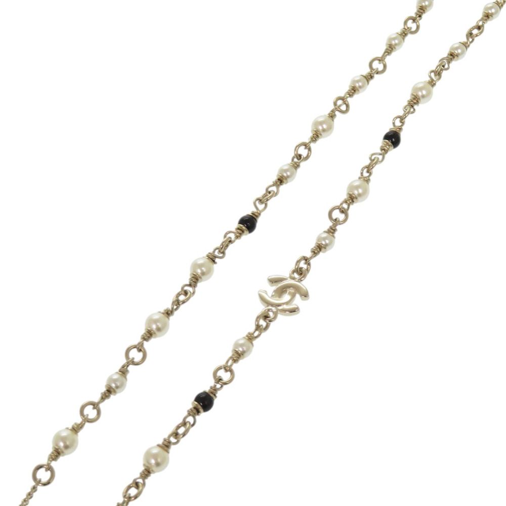 Chanel Deer Motif Rhinestone Gold Necklace — view 7