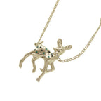 Chanel Deer Motif Rhinestone Gold Necklace — view 5