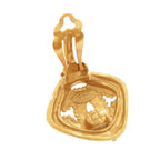 Chanel Vintage CC Logo Metal Gold Earrings — view 6