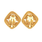 Chanel Vintage CC Logo Metal Gold Earrings — view 2