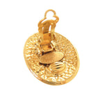 Chanel Vintage CC Logo Metal Gold Earrings — view 5