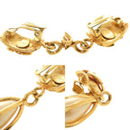Chanel Vintage CC Logo Metal Faux Pearl Gold Earrings — view 8
