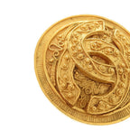 Chanel Vintage CC Logo Metal Gold Brooch — view 7