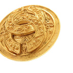 Chanel Vintage CC Logo Metal Gold Brooch — view 6