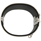 Celine Manchette Metal Leather Silver Bangle — view 3