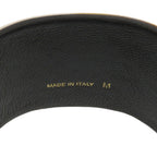 Celine Manchette Metal Leather Silver Bangle — view 5