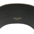 Celine Manchette Metal Leather Silver Bangle — view 6