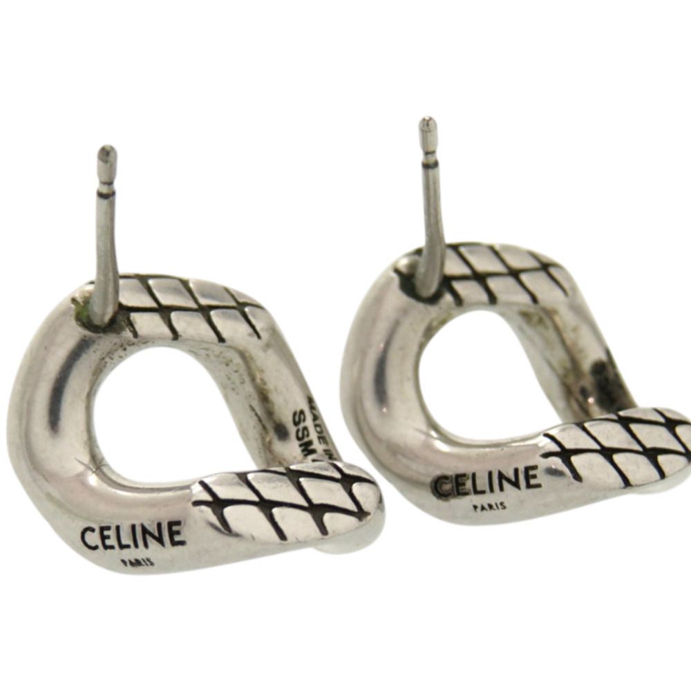 Celine Animal Studs Metal Silver Earrings — view 4