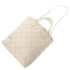 Bottega Veneta 2-Way Maxi Intrecciato Lambskin Ivory Tote White — view 7