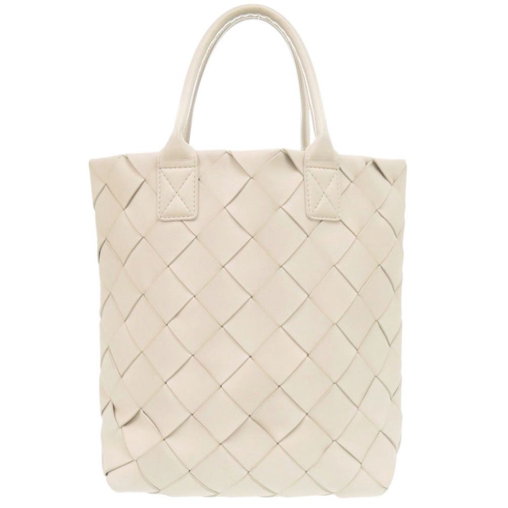 Bottega Veneta 2-Way Maxi Intrecciato Lambskin Ivory Tote White — view 2