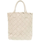 Bottega Veneta 2-Way Maxi Intrecciato Lambskin Ivory Tote White — view 2