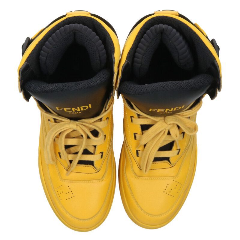 Fendi High Cut Leather Sneakers 10 — view 4