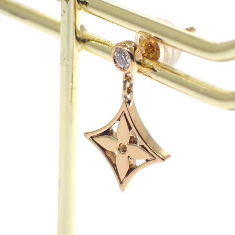 Louis Vuitton Monogram Earrings 18K Yellow Gold