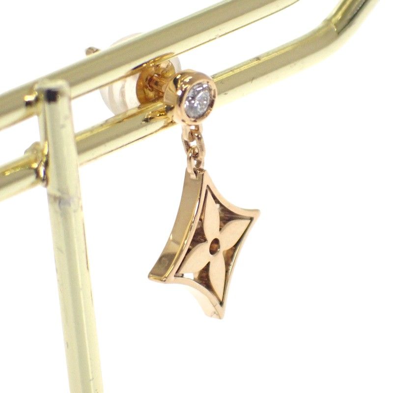 Louis Vuitton Monogram Earrings 18K Yellow Gold
