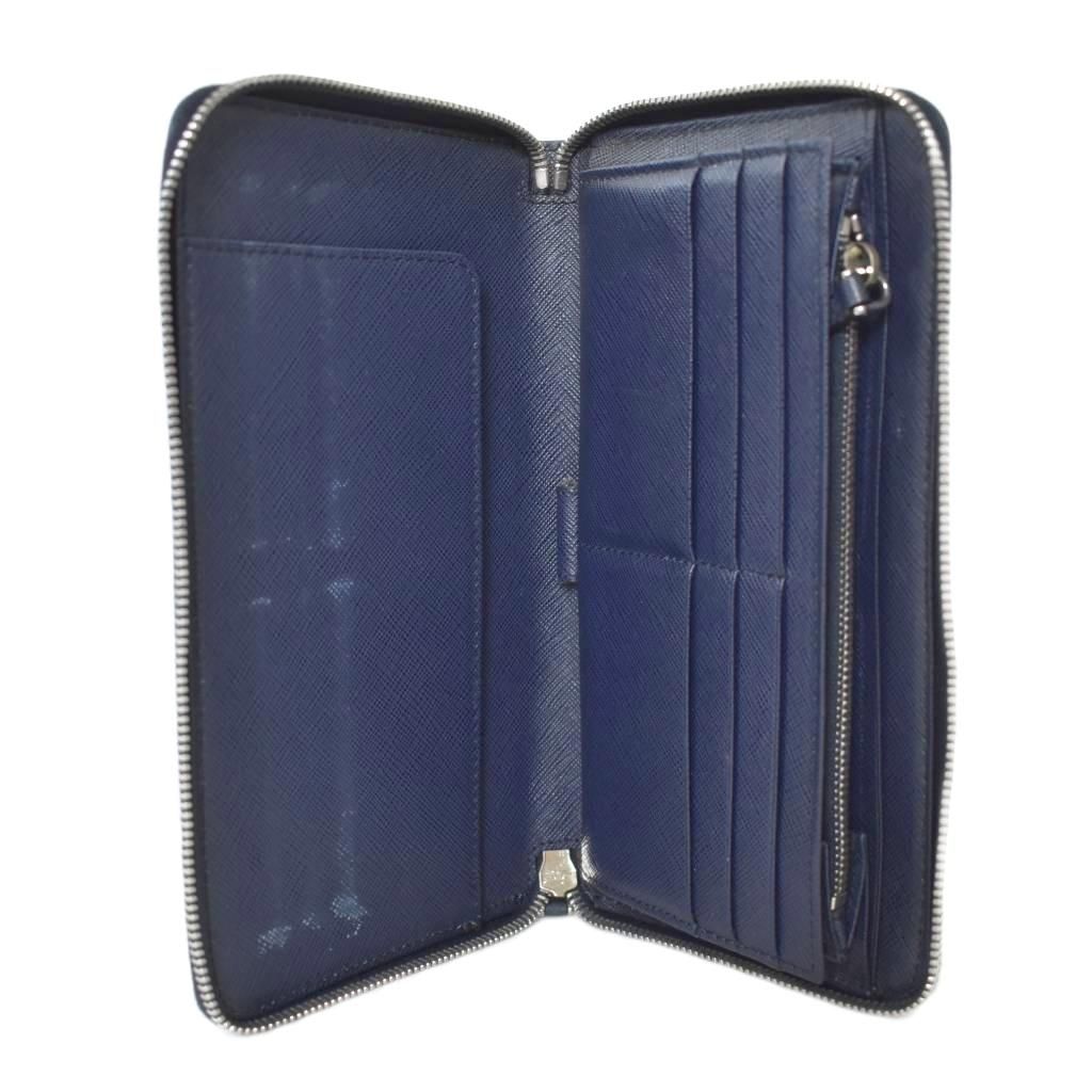 Prada Racing Car Patch Wallet Leather Navy — view 4