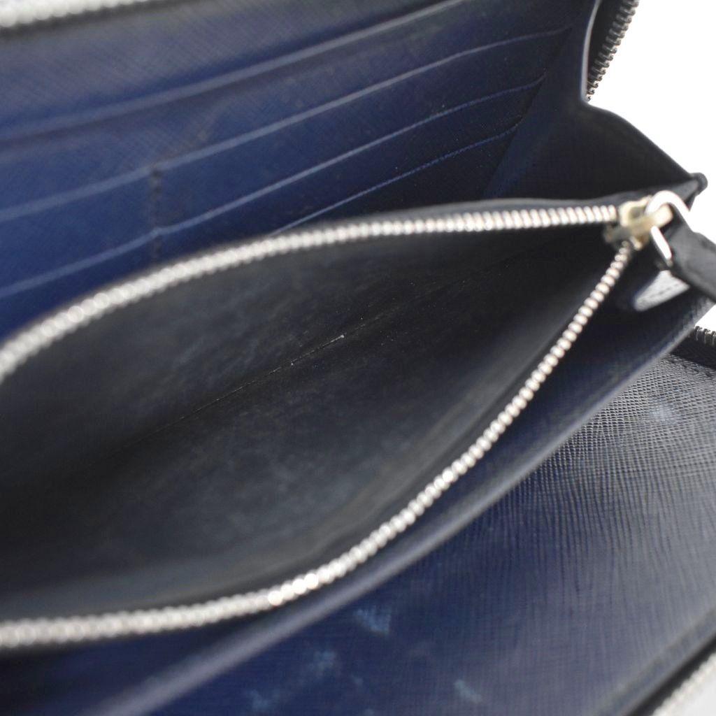 Prada Racing Car Patch Wallet Leather Navy — view 5