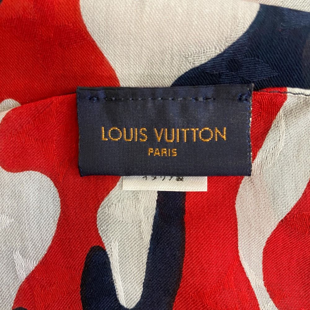 Louis Vuitton Shawl Navy Silk Cotton — view 6
