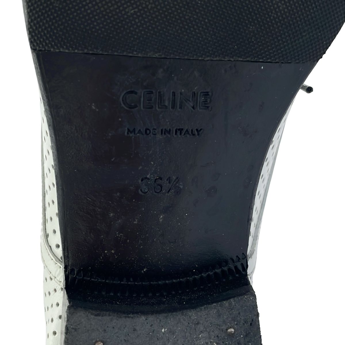 Celine Perforated Leather Shoes White 36.5 — view 6