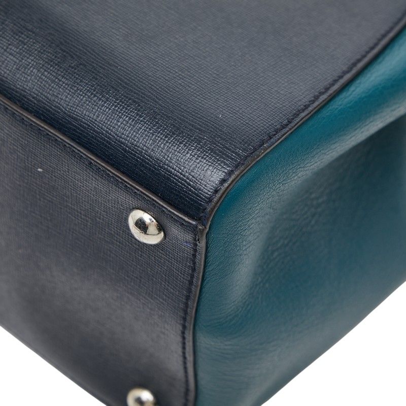 Fendi Toujour 2-Way Shoulder Bag Navy Green Leather — view 4