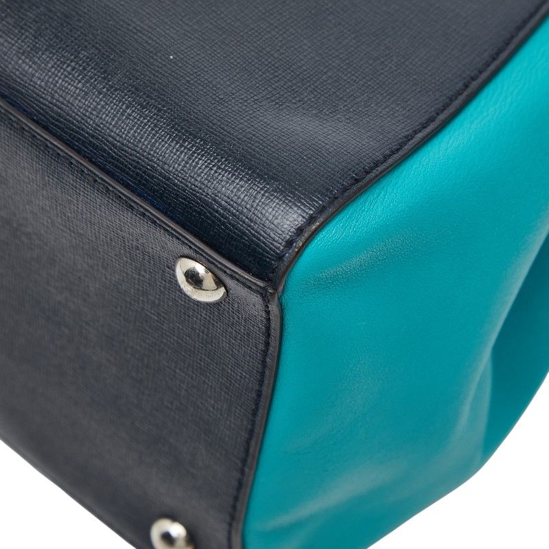 Fendi Toujour 2-Way Shoulder Bag Navy Green Leather — view 6