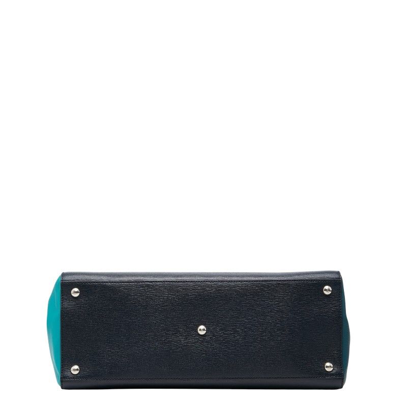 Fendi Toujour 2-Way Shoulder Bag Navy Green Leather — view 3