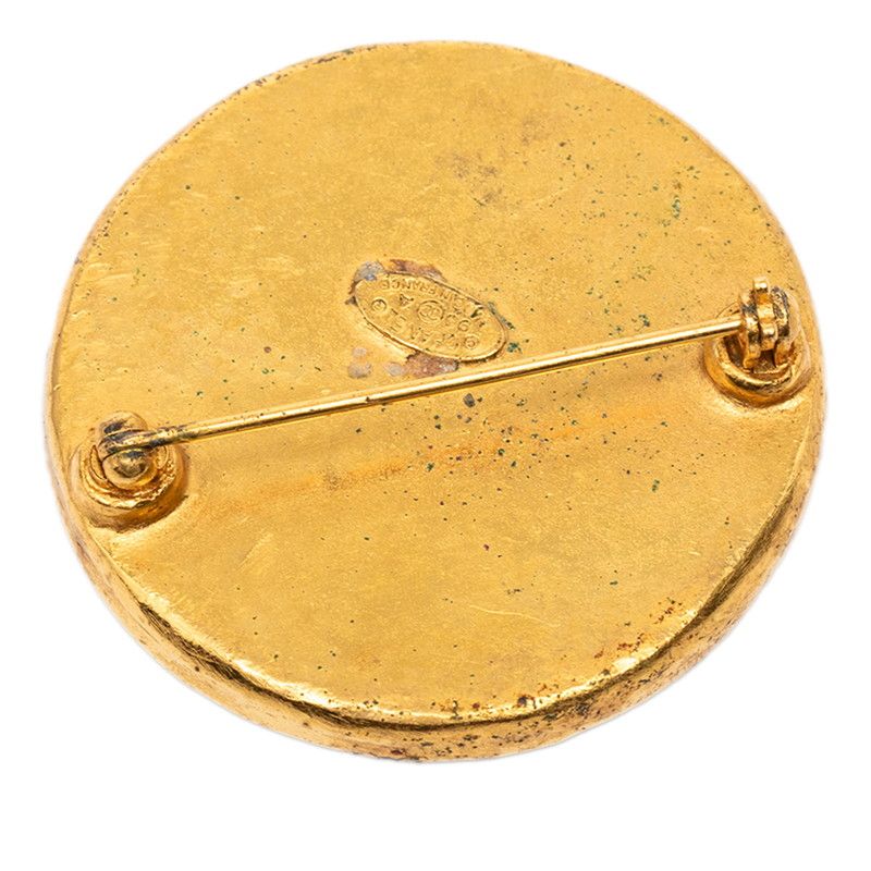 Chanel Vintage CC Logo Gold Black Plated — view 2