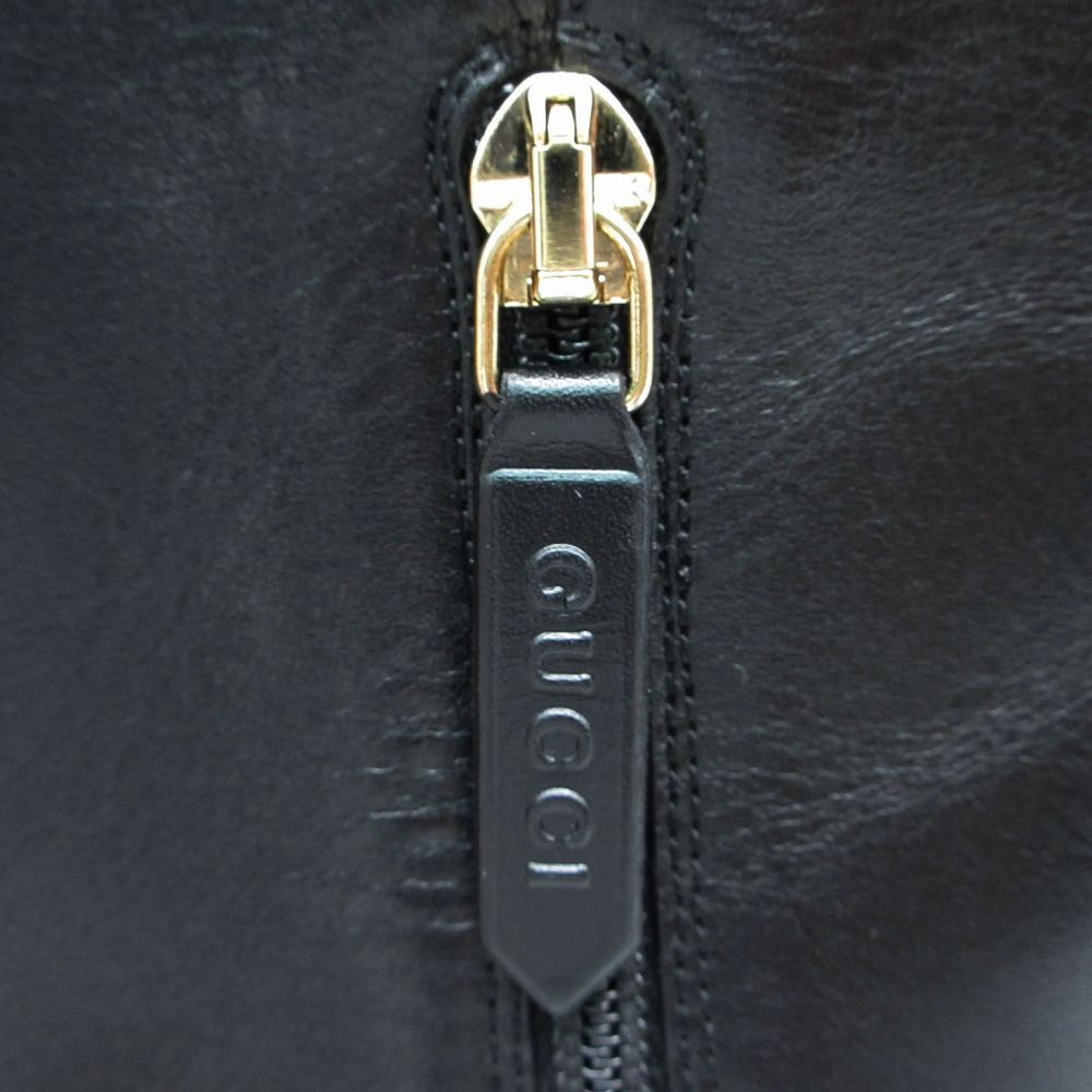 Gucci Long Boots Pointed Toe Gold Chain Logo Low Heel 35.5 — view 9