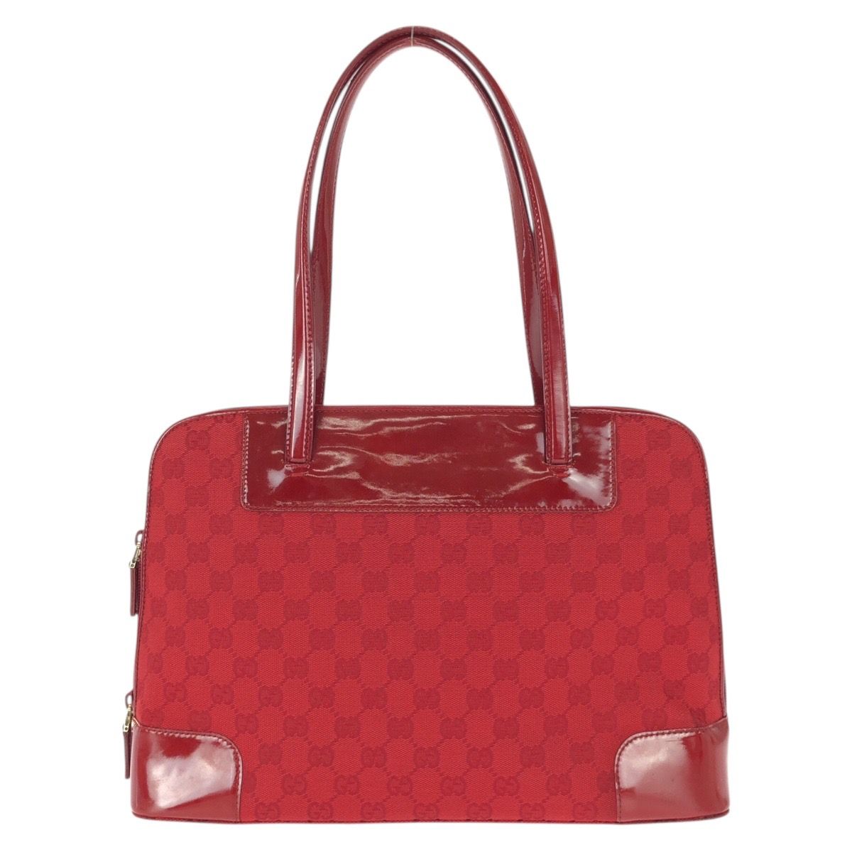 Gucci Red Gold GG Canvas Enamel 002 Tote Shoulder Bag — view 2