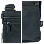 Prada Tessuto Black Silver Nylon Shoulder Bag — view 5