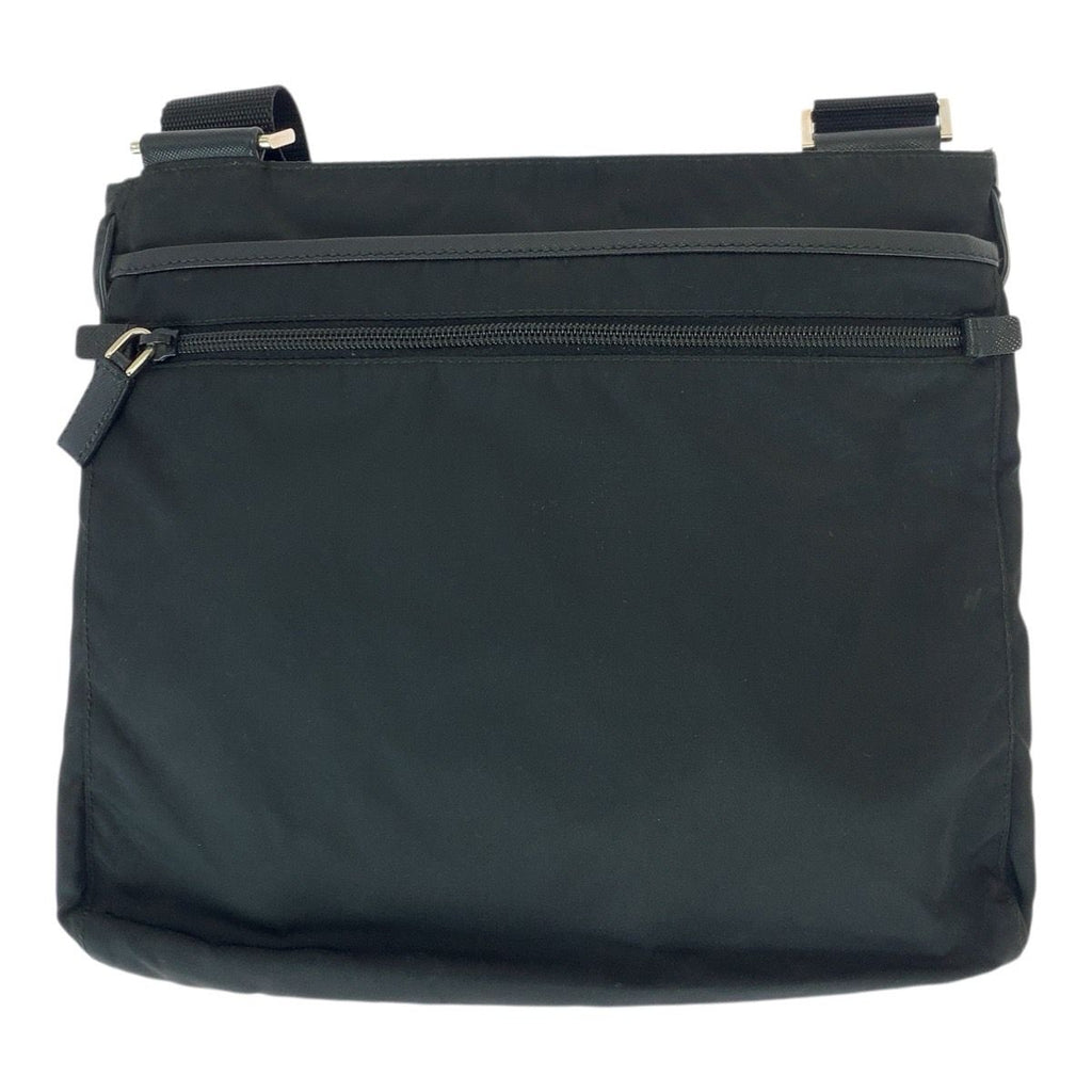 Prada Tessuto Black Silver Nylon Shoulder Bag — view 2