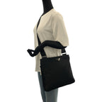 Prada Tessuto Black Silver Nylon Shoulder Bag — view 7