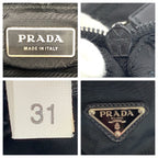 Prada Tessuto Black Silver Nylon Shoulder Bag — view 4