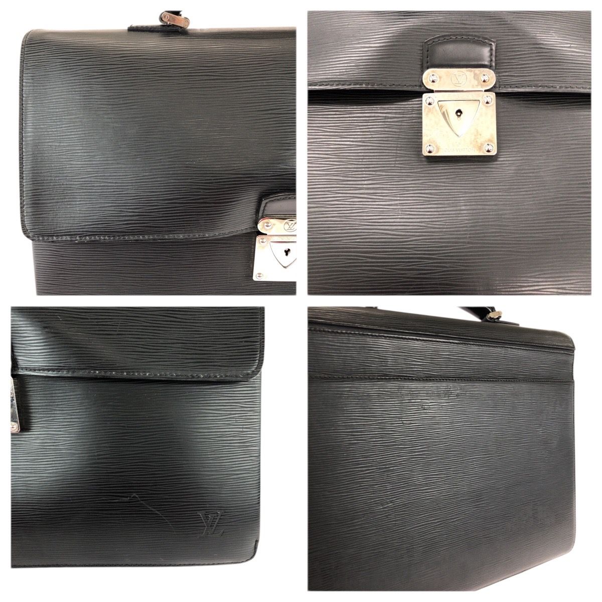 Louis Vuitton Epi Black Silver Leather Business Bag — view 5