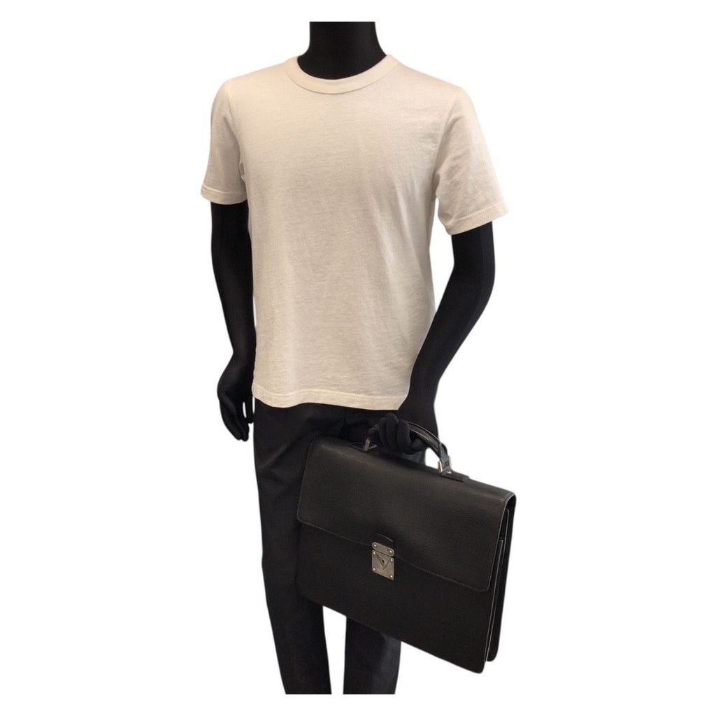 Louis Vuitton Epi Black Silver Leather Business Bag — view 7