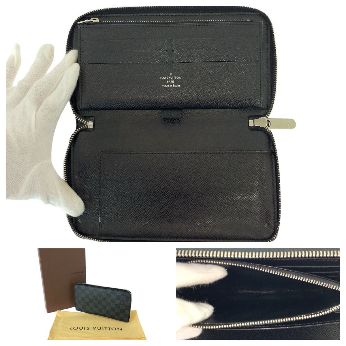 Louis Vuitton Damier Graphite Zippy Organizer Black Silver — view 8
