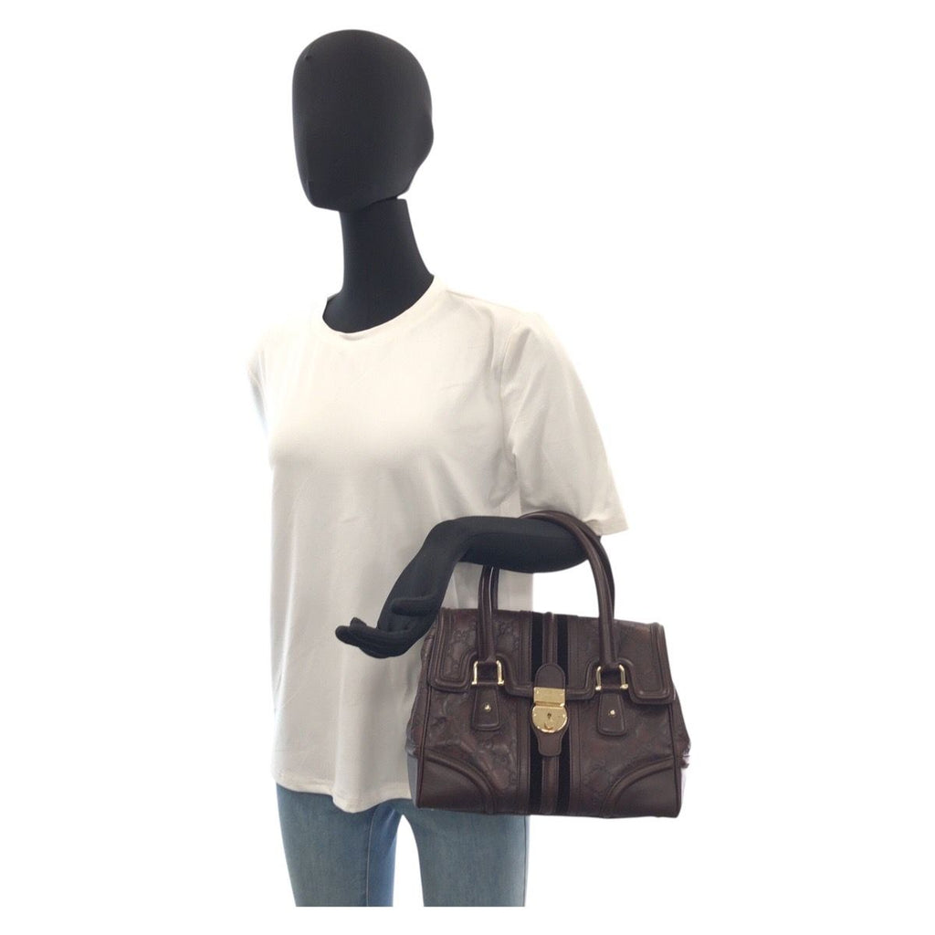 Gucci Guccissima Brown Gold Leather Handbag — view 6