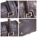 Gucci Guccissima Brown Gold Leather Handbag — view 5