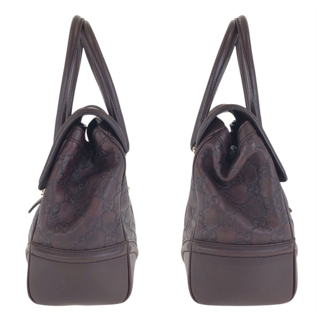 Gucci Guccissima Brown Gold Leather Handbag — view 7