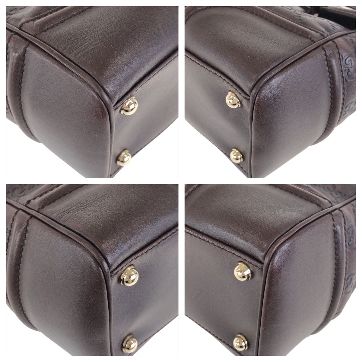 Gucci Guccissima Brown Gold Leather Handbag — view 4