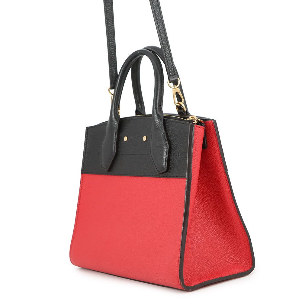 Louis Vuitton Handbag Leather City Steamer PM Bag 2-Way Noir Black Rouge — view 2