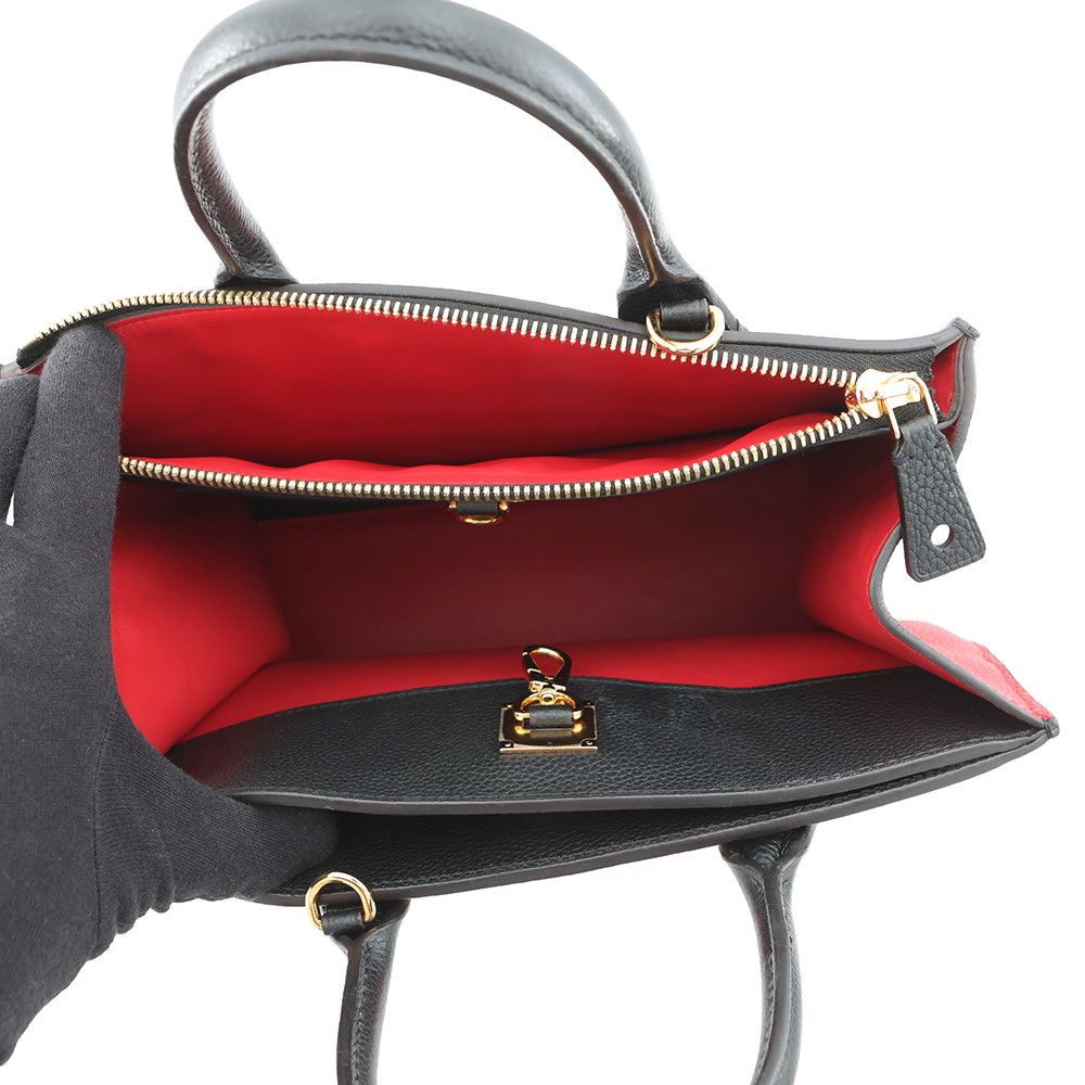 Louis Vuitton Handbag Leather City Steamer PM Bag 2-Way Noir Black Rouge — view 6