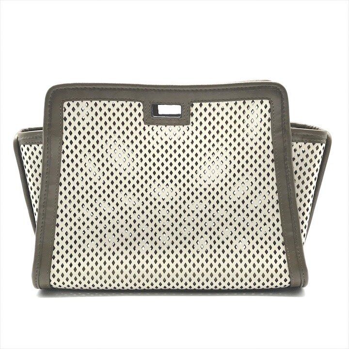 Fendi Peekaboo Defender Mesh Bag Cover Bag Brown — view 3