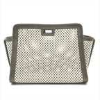 Fendi Peekaboo Defender Mesh Bag Cover Bag Brown — view 3