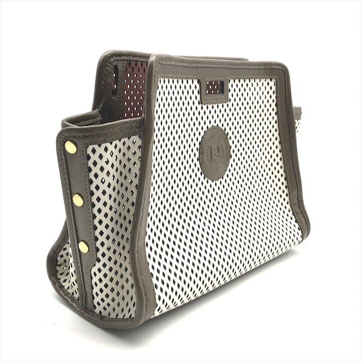 Fendi Peekaboo Defender Mesh Bag Cover Bag Brown — view 4