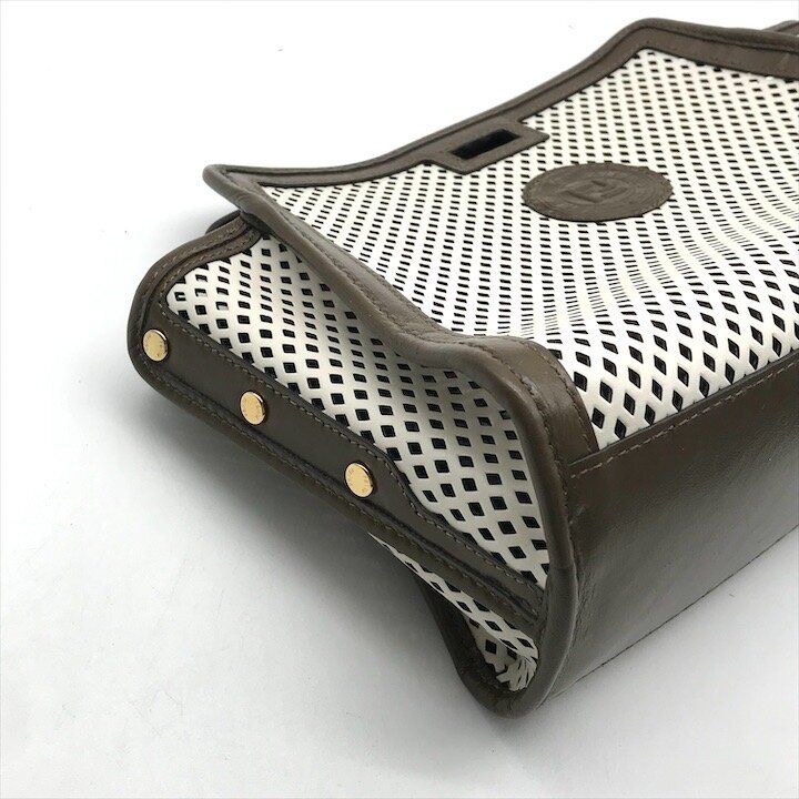 Fendi Peekaboo Defender Mesh Bag Cover Bag Brown — view 6