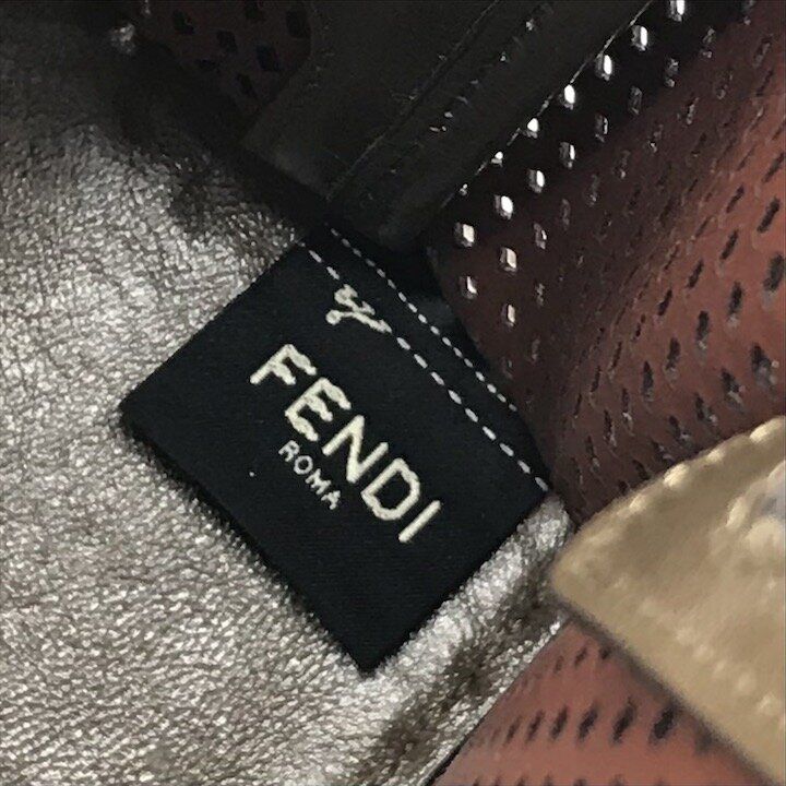 Fendi Peekaboo Defender Mesh Bag Cover Bag Brown — view 9