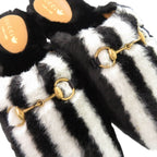 Gucci Adidas Horsebit Fur Slippers Flat Shoes Black — view 9
