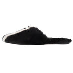 Gucci Adidas Horsebit Fur Slippers Flat Shoes Black — view 6